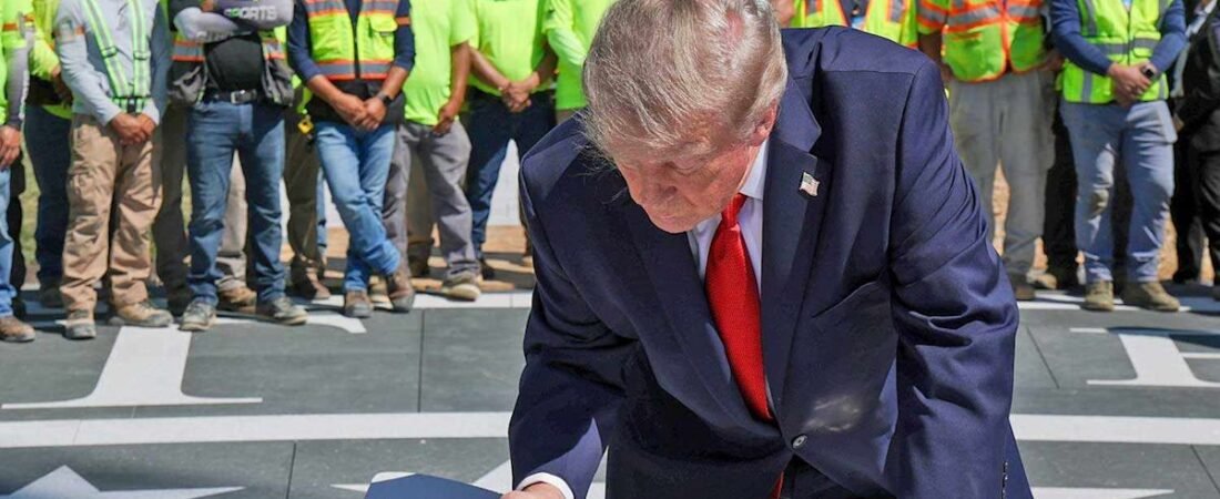 Trump Unveils New White House Construction Project and Tours Helipad Work